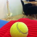 Axelsmärta – tennisboll